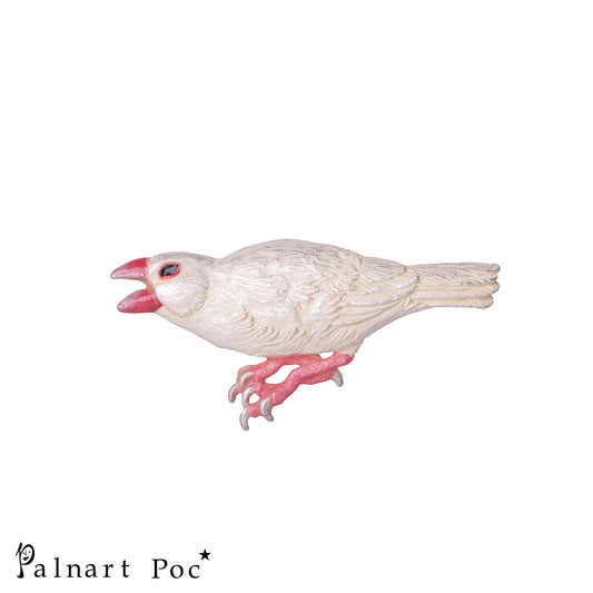 【Palnart Poc】ブローチ「文鳥 / 白」Java sparrow white