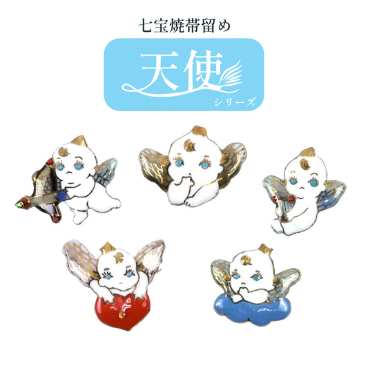 【七宝焼】帯留め -天使シリーズ-