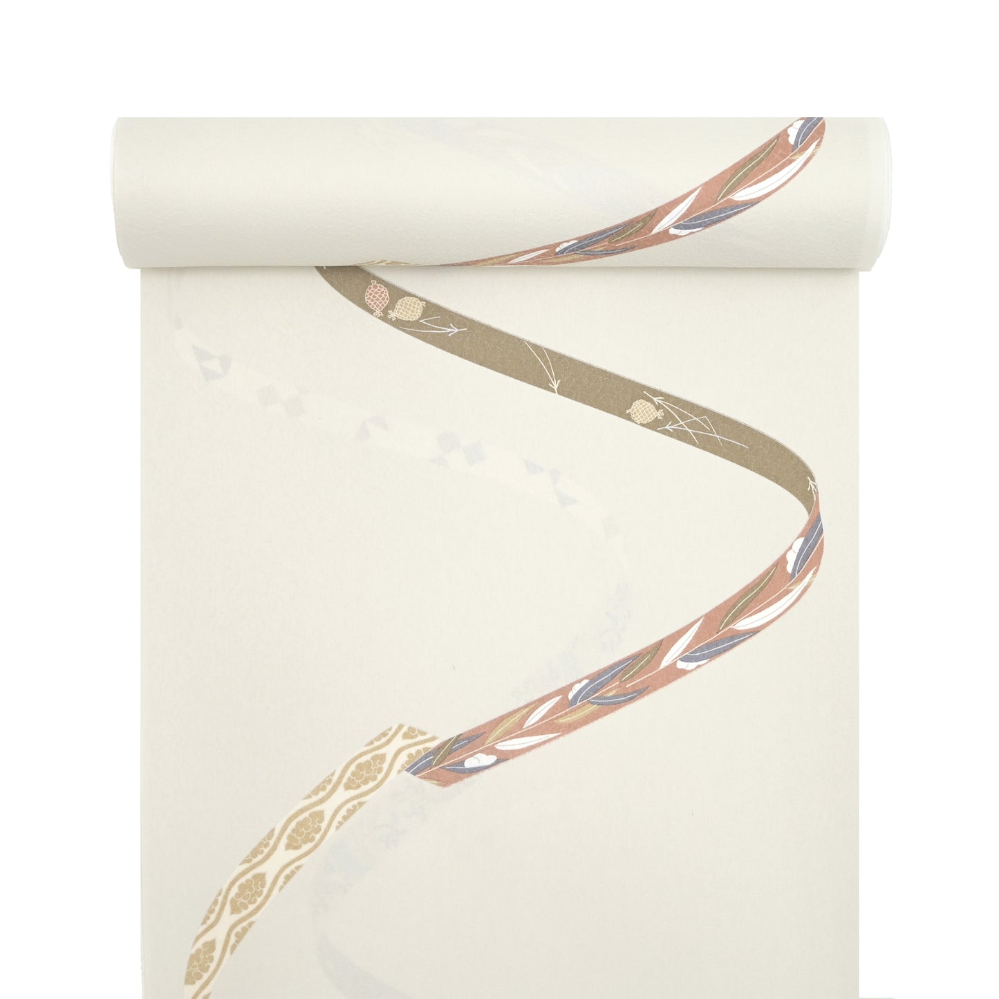 東レシルック 小紋 ～大久保信子流きもの～「鬘帯（かずらおび）」 胡粉色 【袷・単衣用】