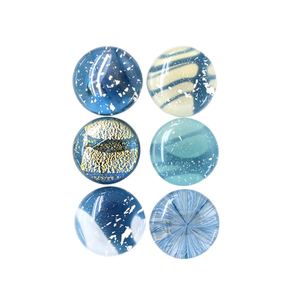 阿波藍ガラス帯留め 丸型