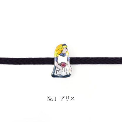 【七宝焼】帯留め -不思議の国のアリス- No.1～No.4