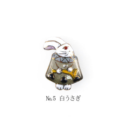 【七宝焼】帯留め -不思議の国のアリス- No.5～No.8