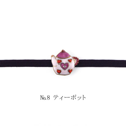 【七宝焼】帯留め -不思議の国のアリス- No.5～No.8