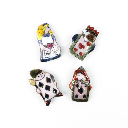 【七宝焼】帯留め -不思議の国のアリス- No.1～No.4