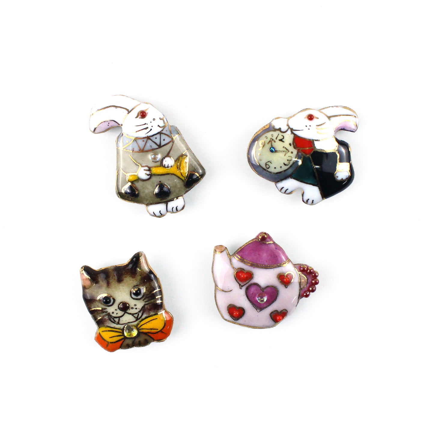 【七宝焼】帯留め -不思議の国のアリス- No.5～No.8