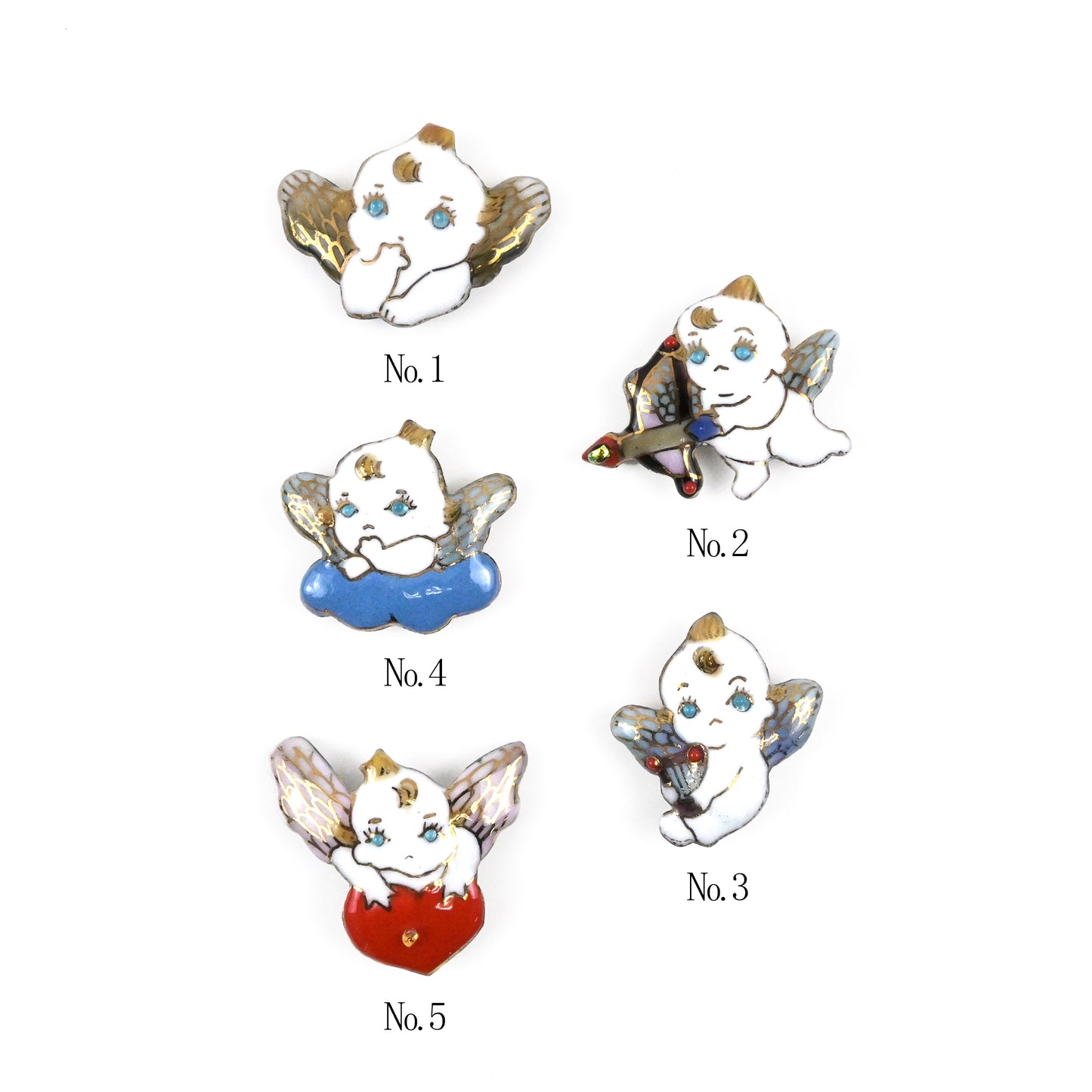 【七宝焼】帯留め -天使シリーズ-