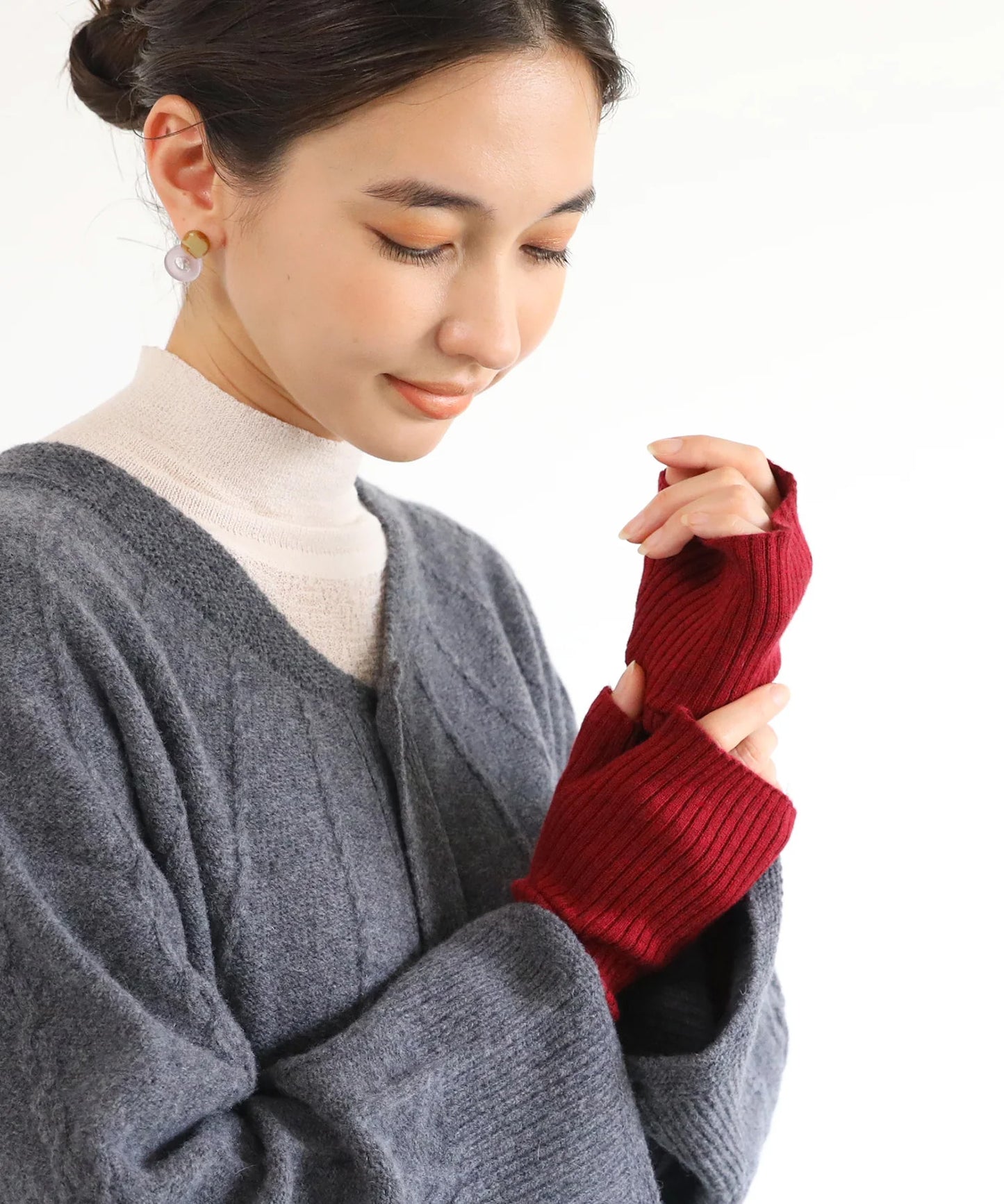 【YOUTOWA】リブ編みアームカバー 5カラー #防寒アイテム #和洋兼用