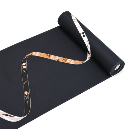 東レシルック 小紋 ～大久保信子流きもの～「鬘帯（かずらおび）」 黒 【袷・単衣用】