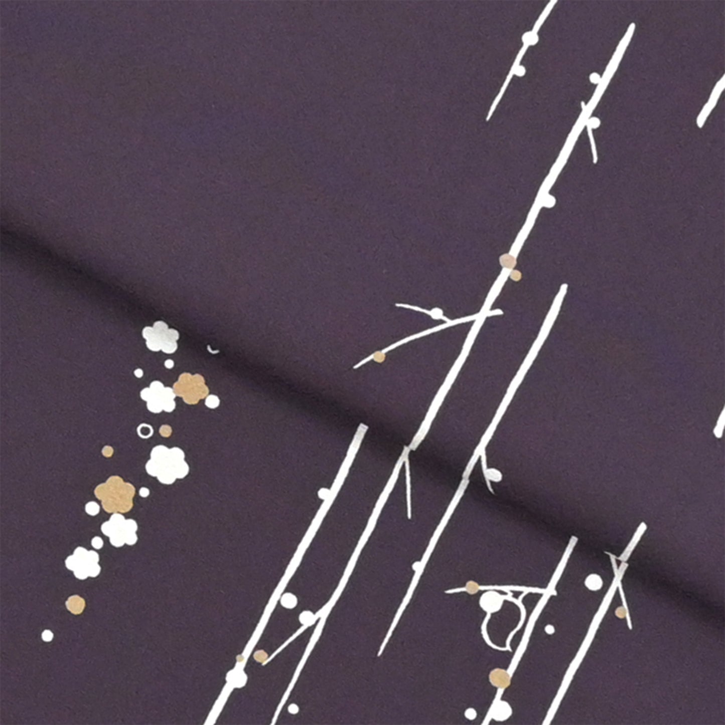 東レシルック 小紋 ～kifkif～「梅に鶯」 濃色 【袷・単衣用】