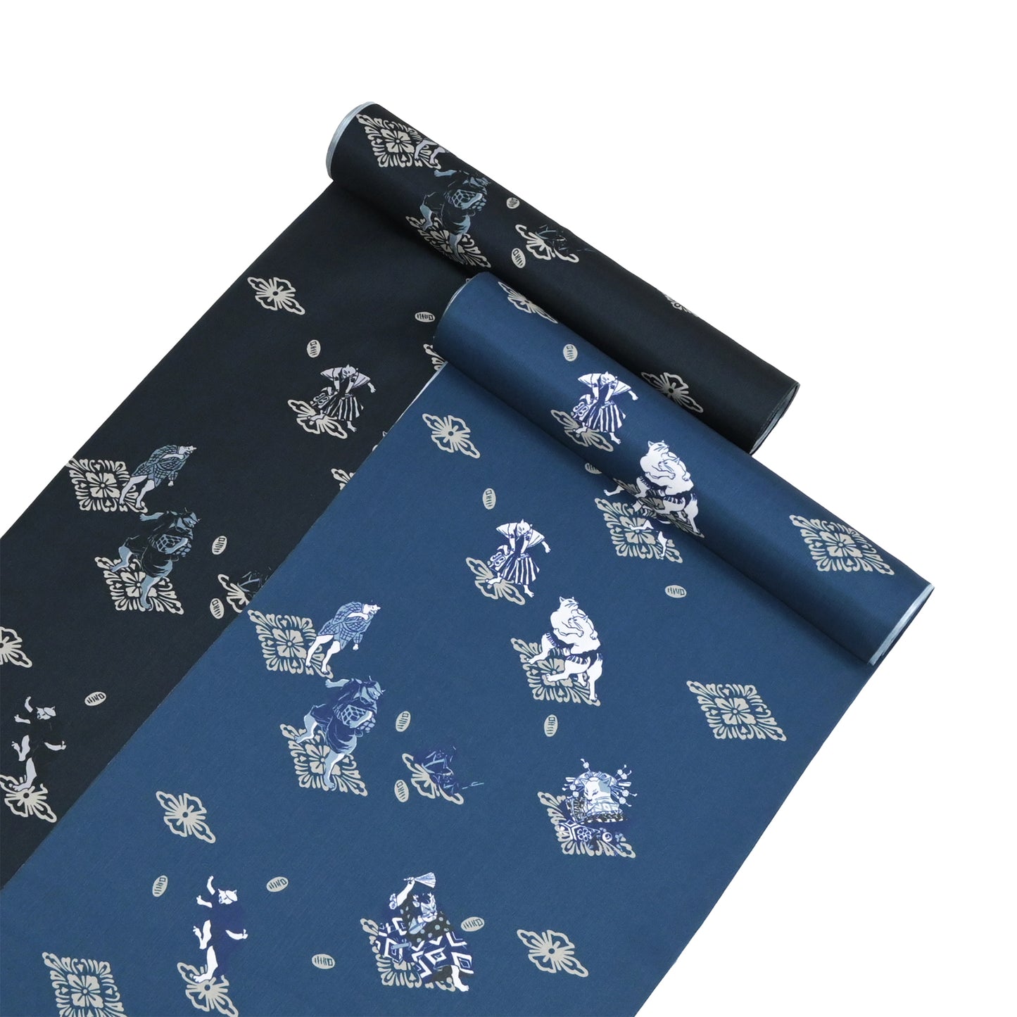 【撫松庵】楊柳洗える長襦袢 猫歌舞伎 藍