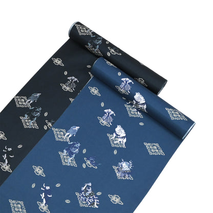 【撫松庵】楊柳洗える長襦袢 猫歌舞伎 藍