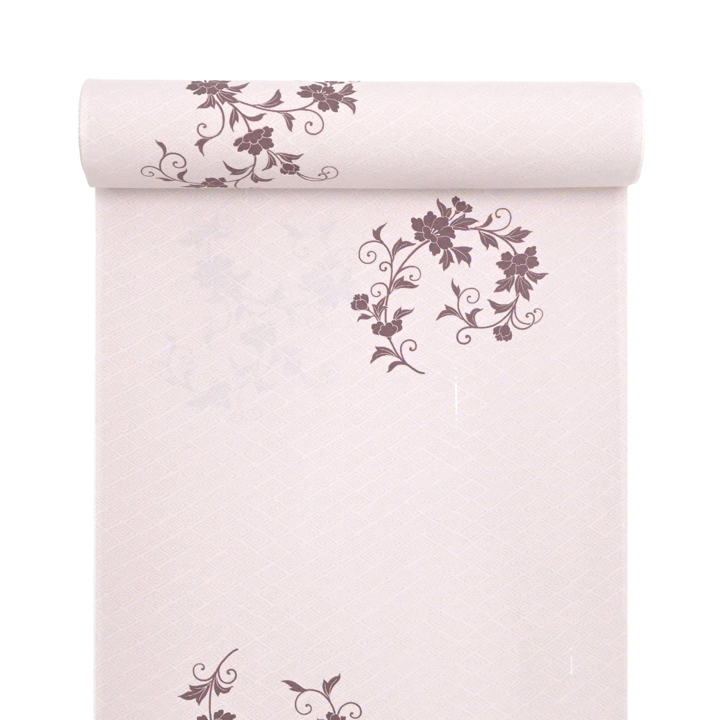 東レシルック 小紋 ～kifkif～「牡丹唐草」 灰梅 【袷・単衣用】