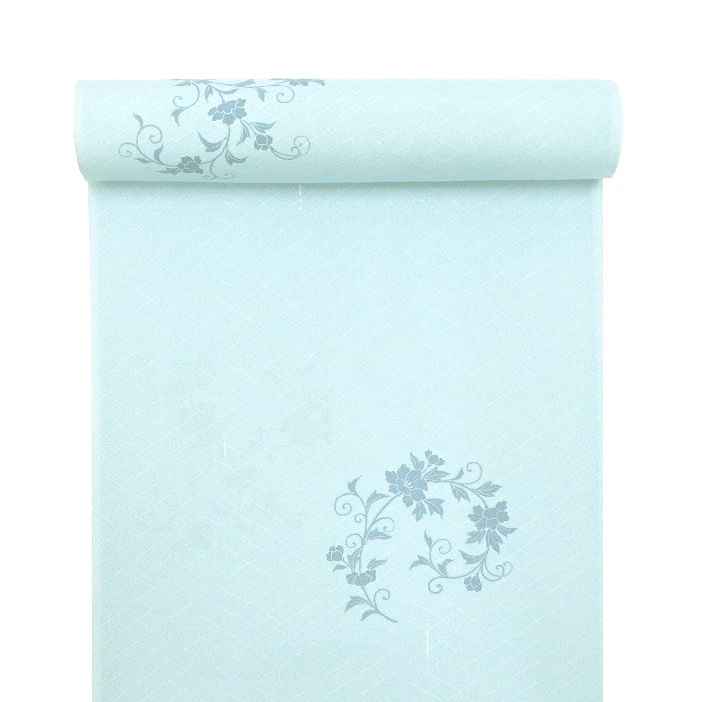 東レシルック 小紋 ～kifkif～「牡丹唐草」 秘色色 【袷・単衣用】