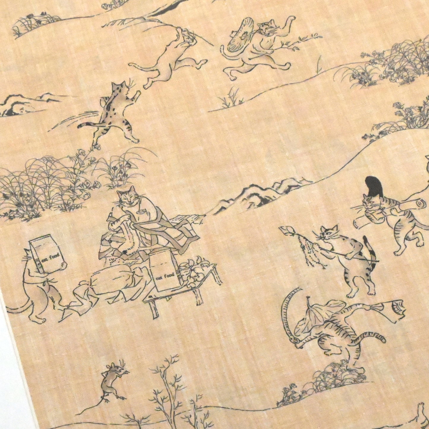 【撫松庵】洗える長襦袢「猫獣戯画」