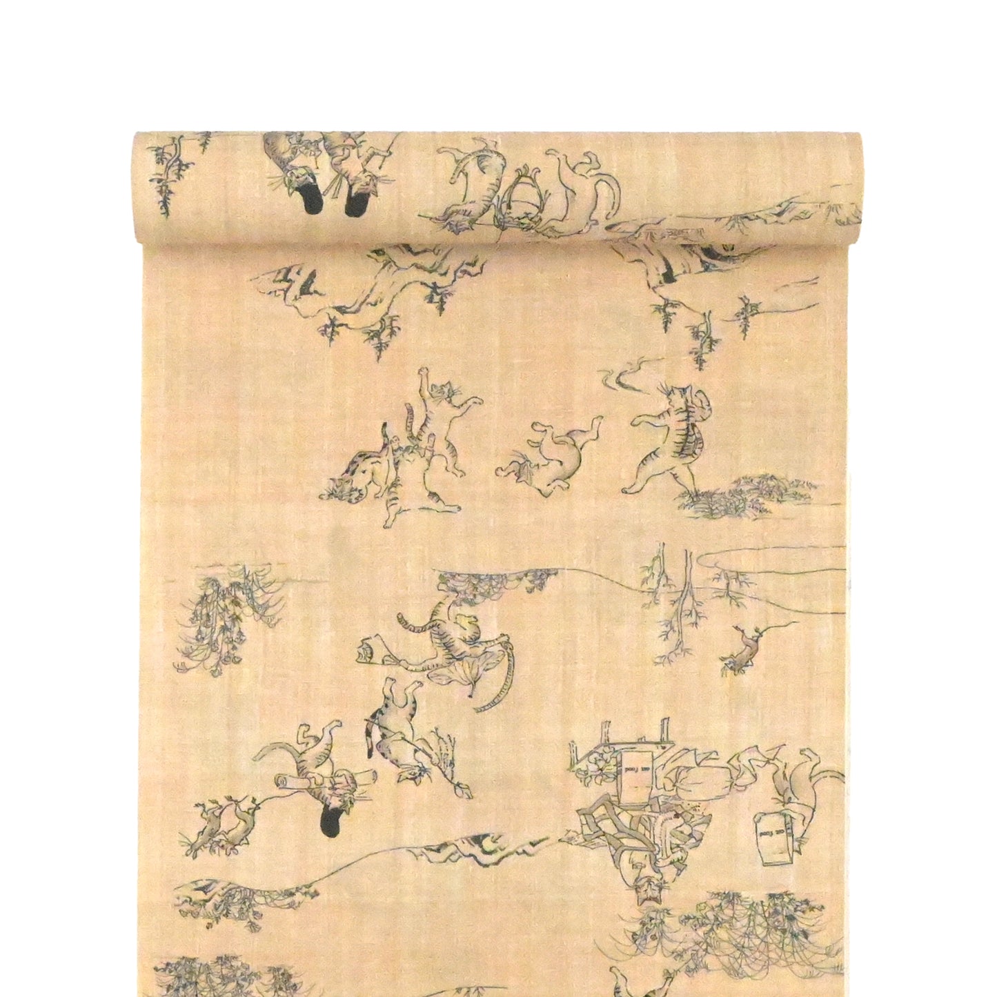 【撫松庵】洗える長襦袢「猫獣戯画」