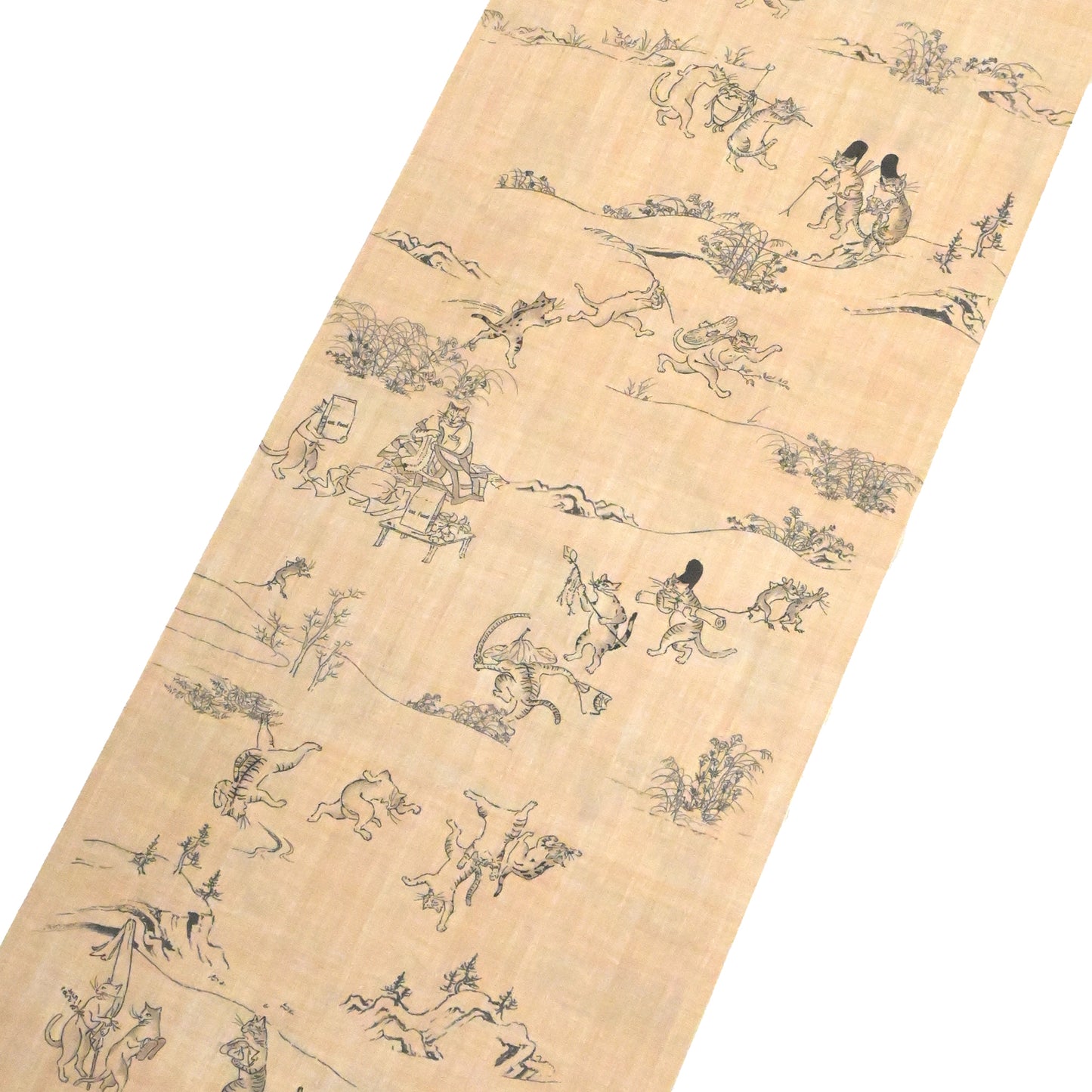 【撫松庵】洗える長襦袢「猫獣戯画」