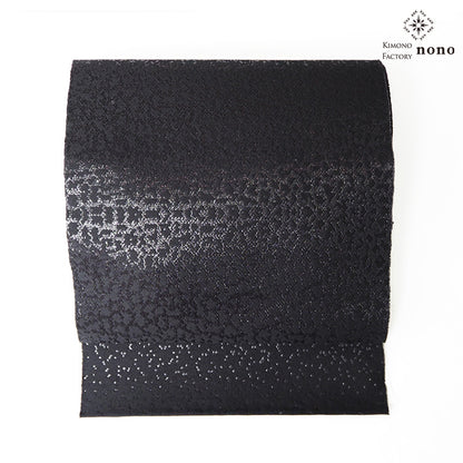 【Kimono-Factory-nono】正絹八寸名古屋帯 仕立て上がり「crack」艶黒