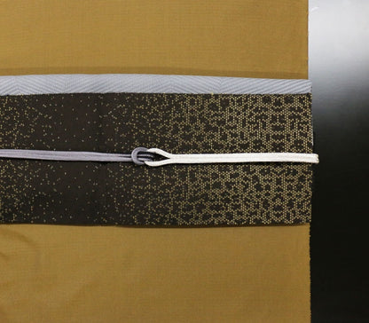 【Kimono-Factory-nono】正絹八寸名古屋帯 仕立て上がり「crack」黄