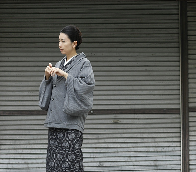 【Kimono-Factory-nono】ニットカーディガン Earl「アール」グレー #男女兼用/ユニセックス