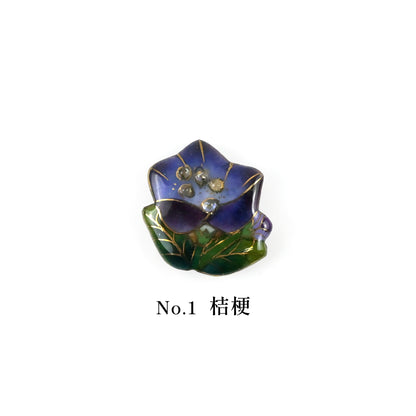 【七宝焼】帯留め　四季暦　秋・冬