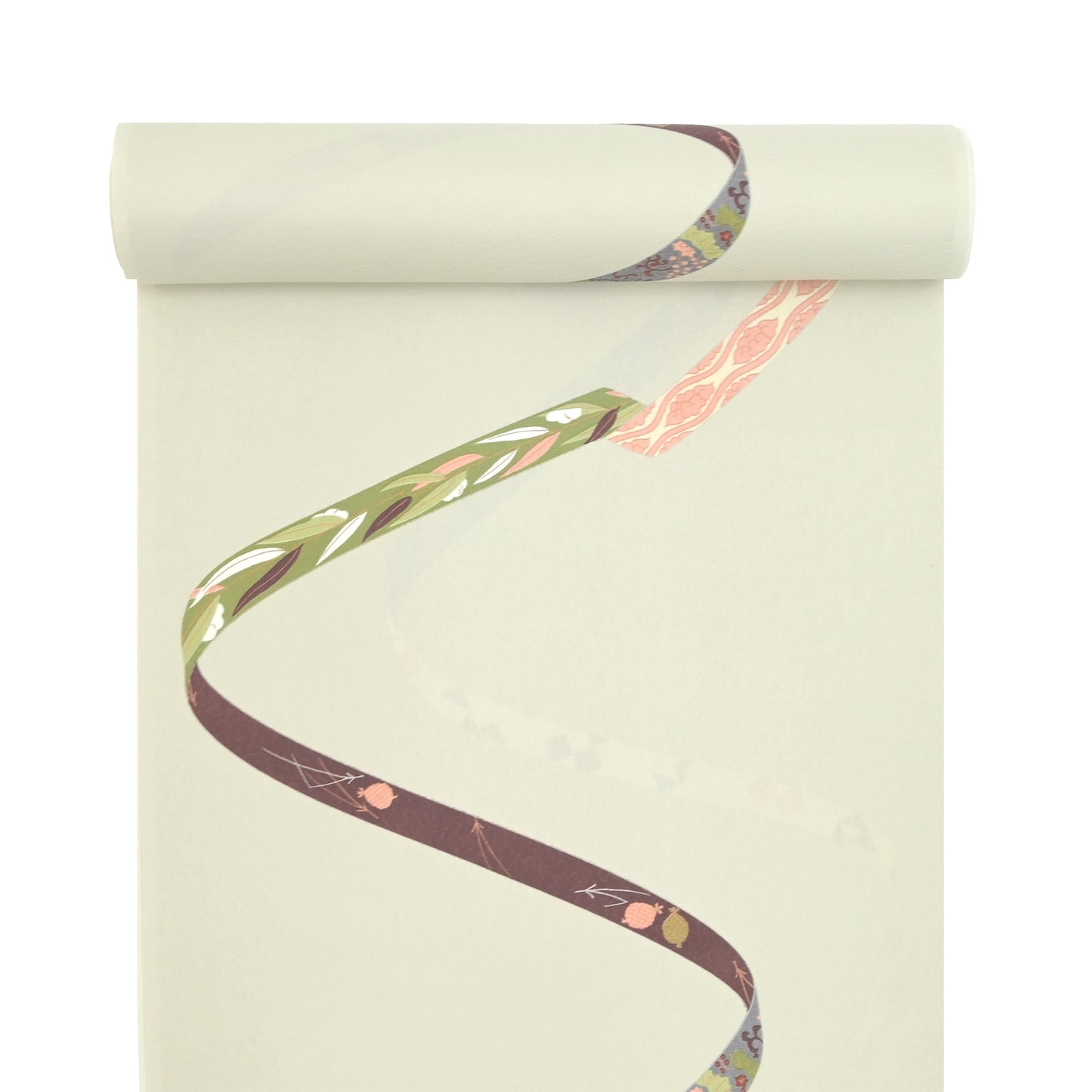 東レシルック 小紋 ～大久保信子流きもの～「鬘帯（かずらおび）」 薄灰緑 【袷・単衣用】