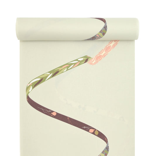 東レシルック 小紋 ～大久保信子流きもの～「鬘帯（かずらおび）」 薄灰緑 【袷・単衣用】