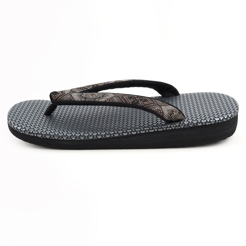 【Kimono-Factory-nono】男物本場大島紬カフェ草履 菱屋カレンブロッソ ZETTA 毘沙門亀甲/メタリックシルバー F-8 #紳士/メンズ