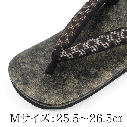 【Kimono-Factory-nono】男物本場大島紬カフェ草履 菱屋カレンブロッソ ZETTA 金霞 G-27 #紳士/メンズ