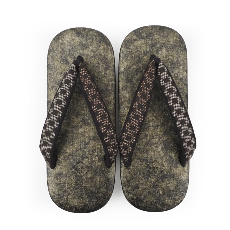 【Kimono-Factory-nono】男物本場大島紬カフェ草履 菱屋カレンブロッソ ZETTA 金霞 G-27 #紳士/メンズ