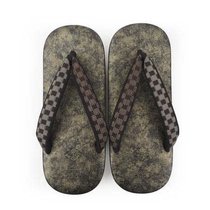 【Kimono-Factory-nono】男物本場大島紬カフェ草履 菱屋カレンブロッソ ZETTA 金霞 G-27 #紳士/メンズ