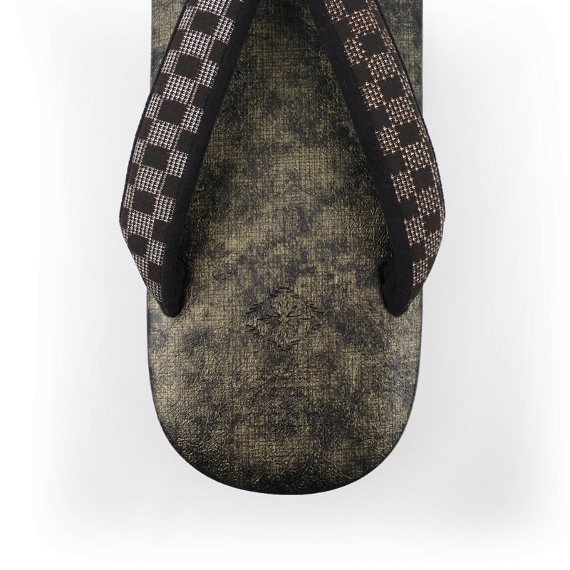 【Kimono-Factory-nono】男物本場大島紬カフェ草履 菱屋カレンブロッソ ZETTA 金霞 G-27 #紳士/メンズ