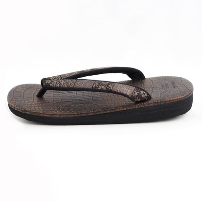 【Kimono-Factory-nono】男物本場大島紬カフェ草履 菱屋カレンブロッソ ZETTA クロコ/メタリックブロンズ G-30 #紳士/メンズ