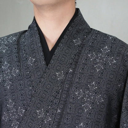 【Kimono-Factory-nono】男性用襦袢衿７分袖Tシャツ　Listo7　6カラー×3サイズ #紳士用/メンズ