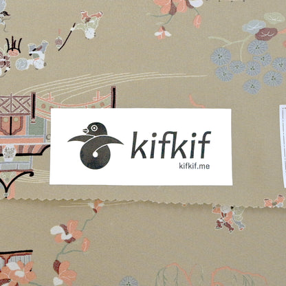 東レシルック 小紋 ～kifkif～「古都」 鶸茶 【袷・単衣用】