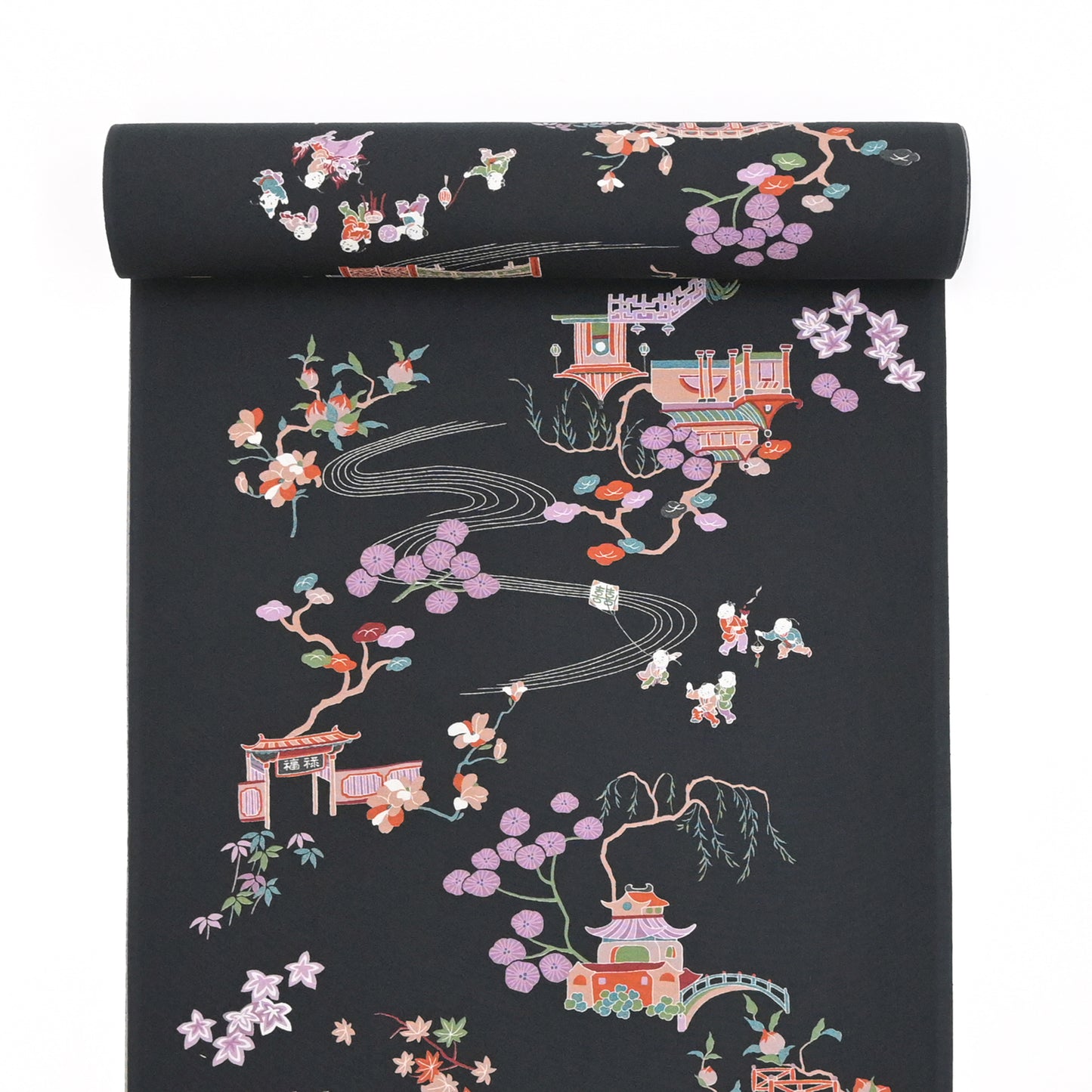 ☆美しいキモノ2025冬号79ｐ掲載☆東レシルック 小紋 ～kifkif～「古都」 漆黒 【袷・単衣用】