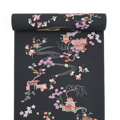 ☆美しいキモノ2025冬号79ｐ掲載☆東レシルック 小紋 ～kifkif～「古都」 漆黒 【袷・単衣用】