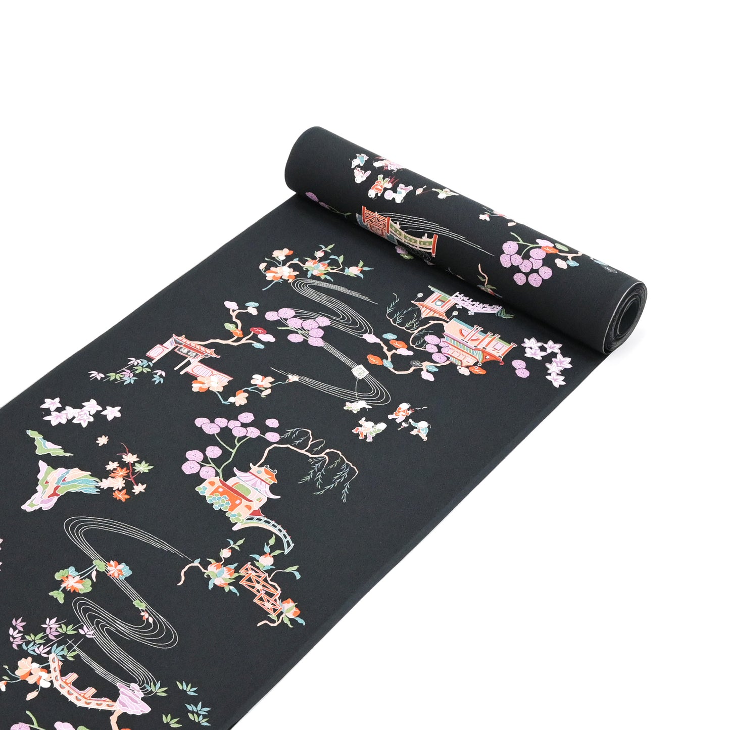 ☆美しいキモノ2025冬号79ｐ掲載☆東レシルック 小紋 ～kifkif～「古都」 漆黒 【袷・単衣用】