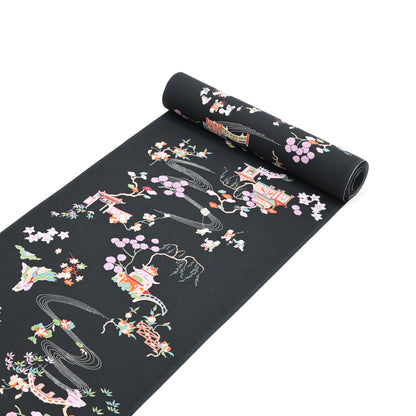 ☆美しいキモノ2025冬号79ｐ掲載☆東レシルック 小紋 ～kifkif～「古都」 漆黒 【袷・単衣用】