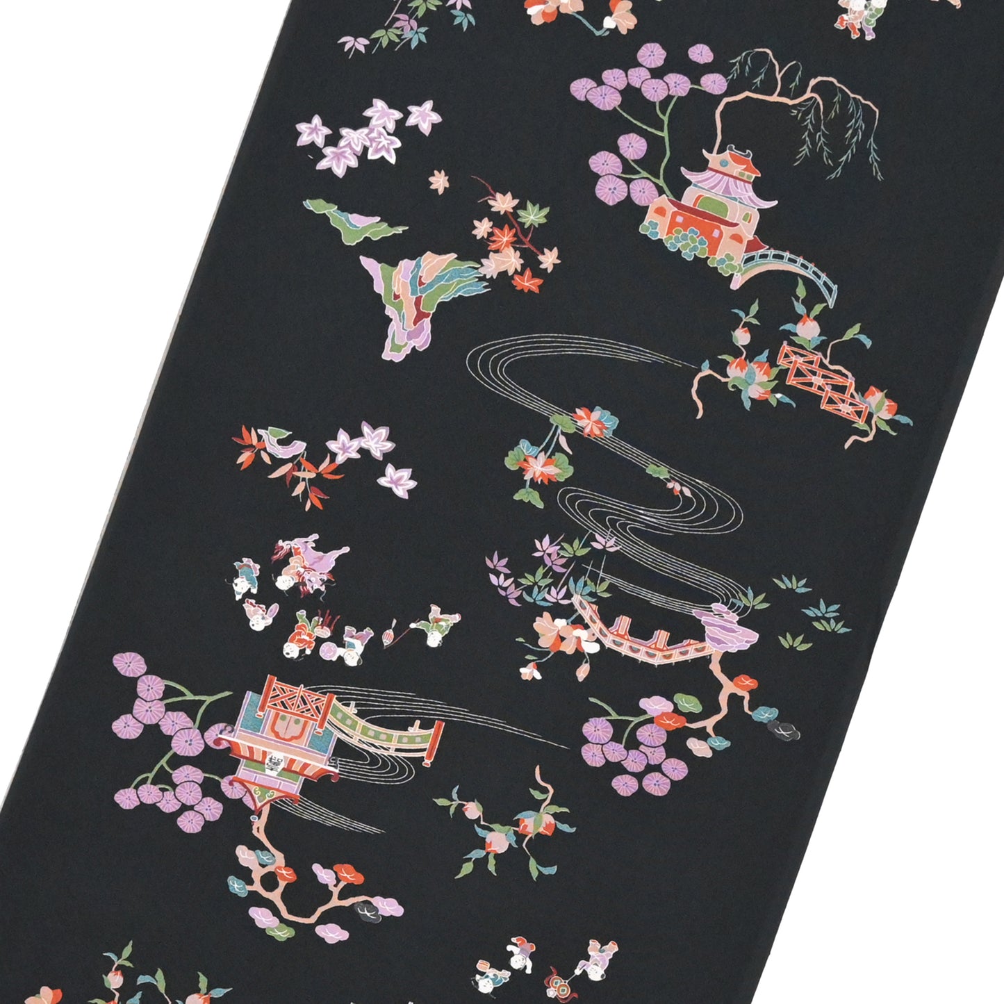 ☆美しいキモノ2025冬号79ｐ掲載☆東レシルック 小紋 ～kifkif～「古都」 漆黒 【袷・単衣用】