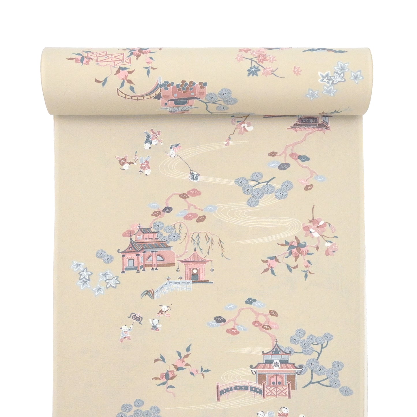 東レシルック 小紋 ～kifkif～「古都」 白橡 【袷・単衣用】