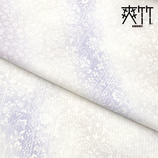 【東レ爽竹】新開発ストレッチ長襦袢 「花霞」ラベンダー #スリーシーズン