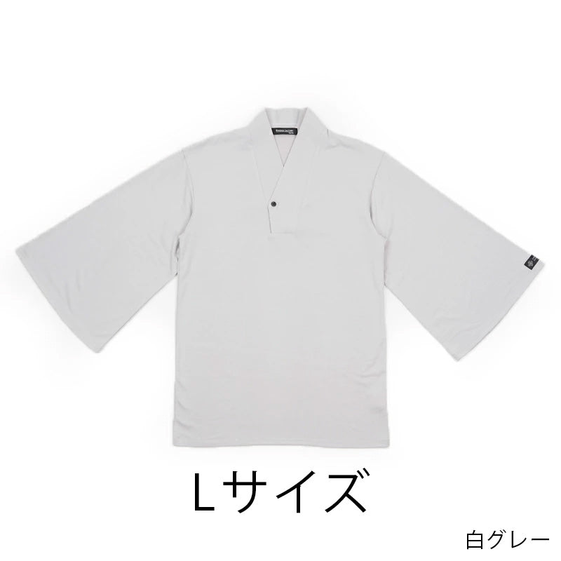 【Kimono-Factory-nono】男性用襦袢衿７分袖Tシャツ　Listo7　6カラー×3サイズ #紳士用/メンズ