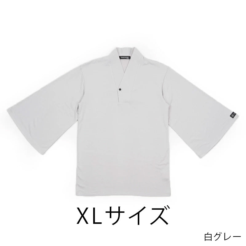 【Kimono-Factory-nono】男性用襦袢衿７分袖Tシャツ　Listo7　6カラー×3サイズ #紳士用/メンズ