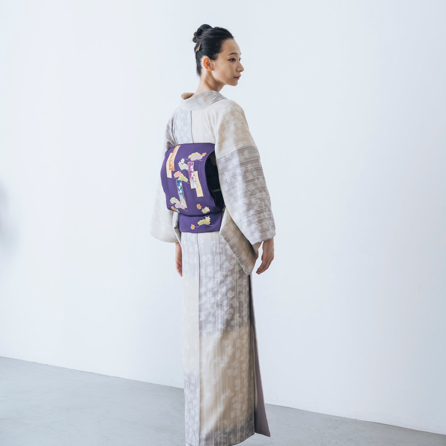 東レシルック 小紋 ～kifkif～「根引松」 白茶 【袷・単衣用】