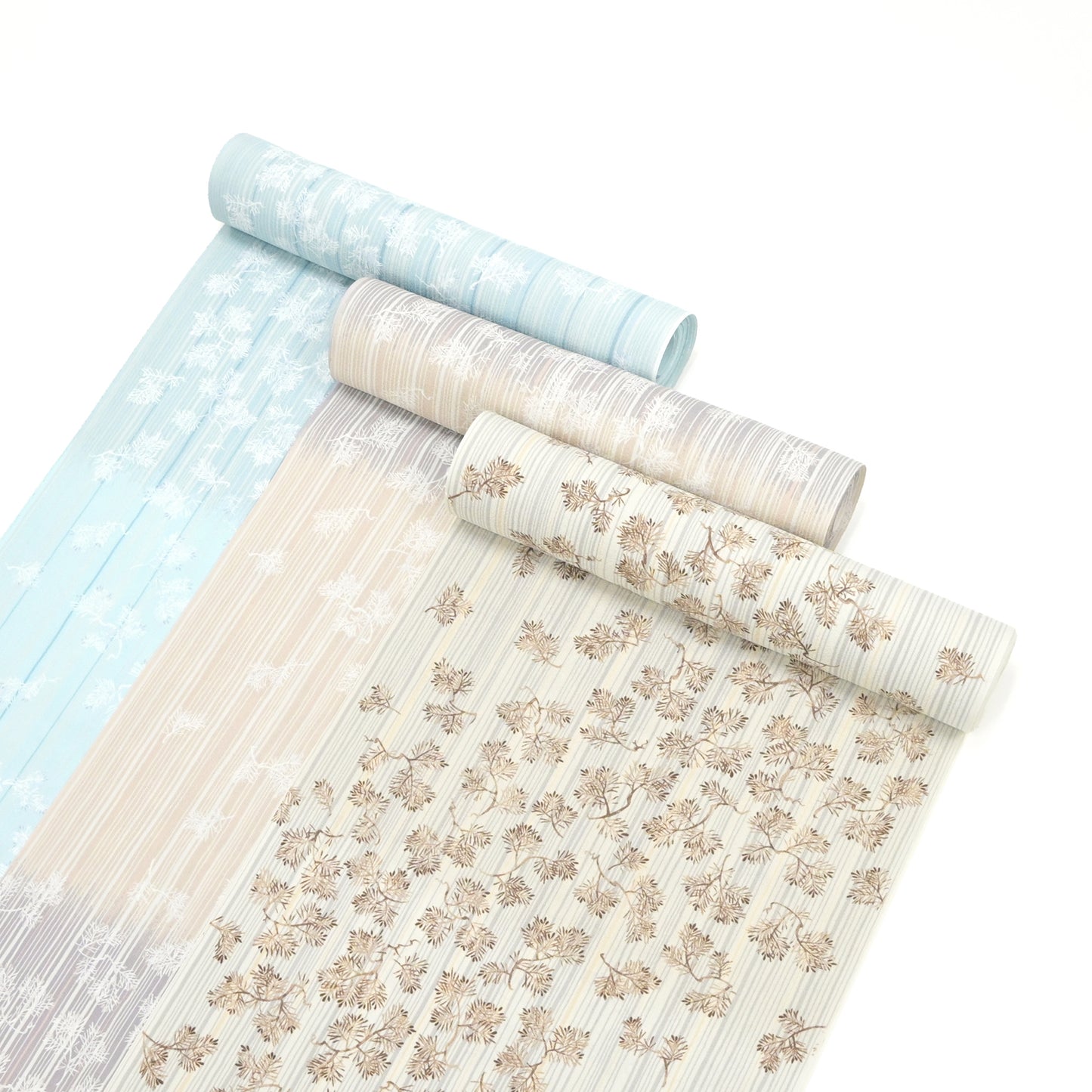 ☆美しいキモノ2025冬号78ｐ掲載☆東レシルック 小紋 ～kifkif～「根引松」 水色 【袷・単衣用】