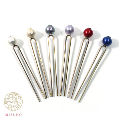 【MIZUHO】コットンパール1粒かんざし 6カラー