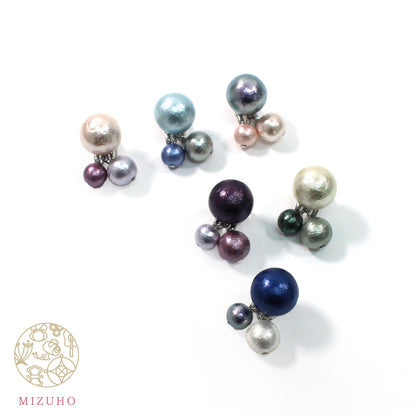 【MIZUHO】コットンパール帯留め 揺れる3粒 6カラー