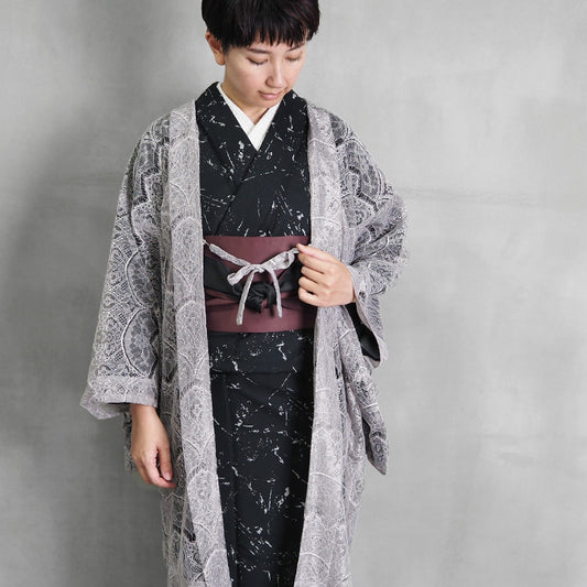 ☆再入荷☆【Kimono-Factory-nono】レース薄羽織 Grace グレー