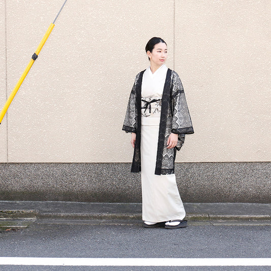 ☆再入荷☆【Kimono-Factory-nono】レース薄羽織 Grace ブラック