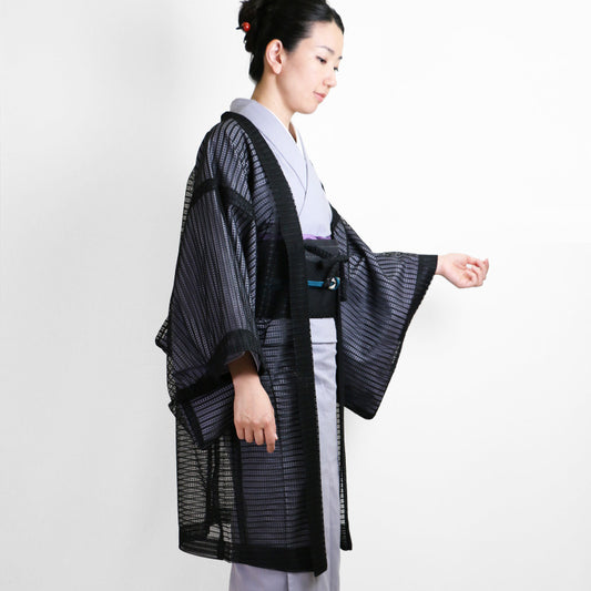 【Kimono-Factory-nono】レース薄羽織 Sheer ブラック